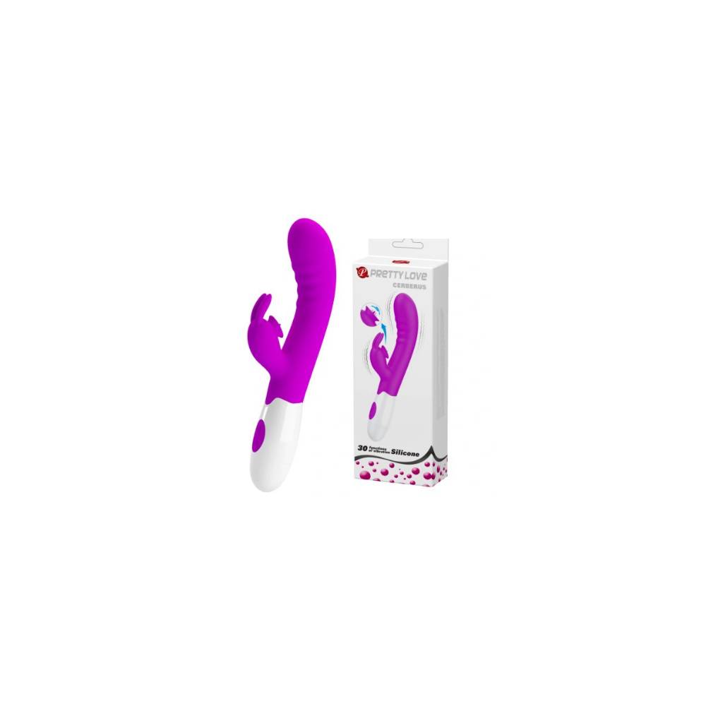 VIBRADOR CERBERUS COM ESTIMULADOR CLITORIANO PRETTY LOVE