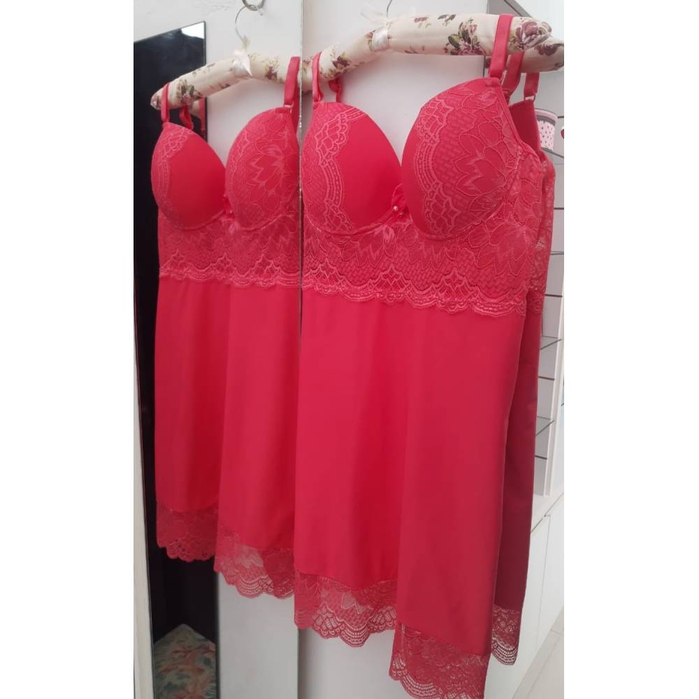 Camisola Fina Essência com Renda e Bojo Frutilly