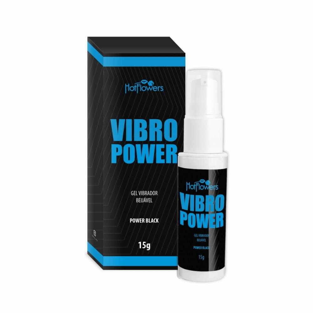 Vibro Power Gel Beijável Vibrador Power Black 15G