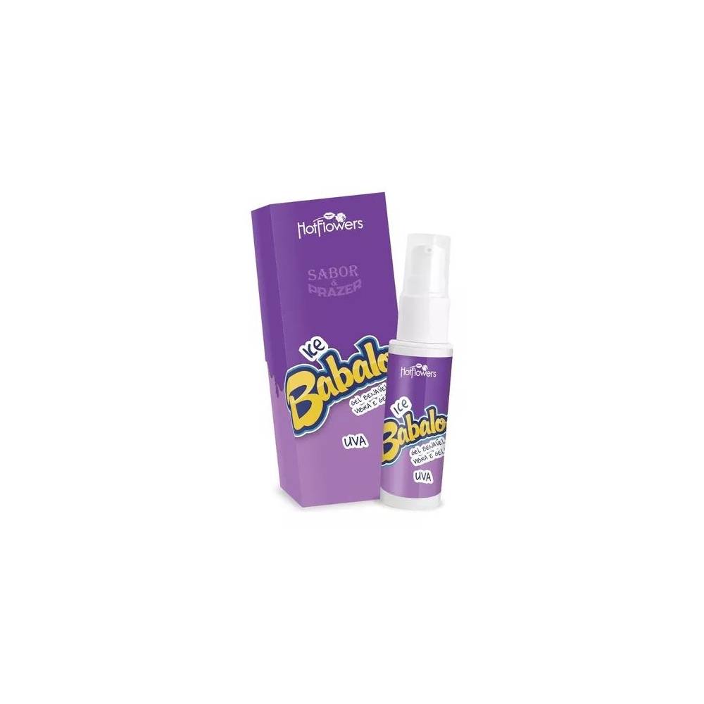 ICE BABALOO GEL UVA - BEIJÁVEL VIBRA E GELA 15G HOT FLOWERS 