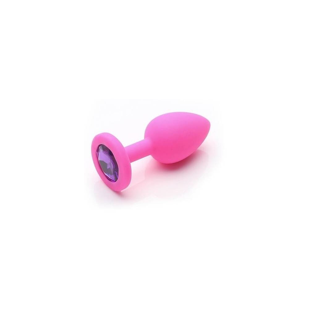 PLUG ANAL MÉDIO EM SILICONE COM PEDRA 