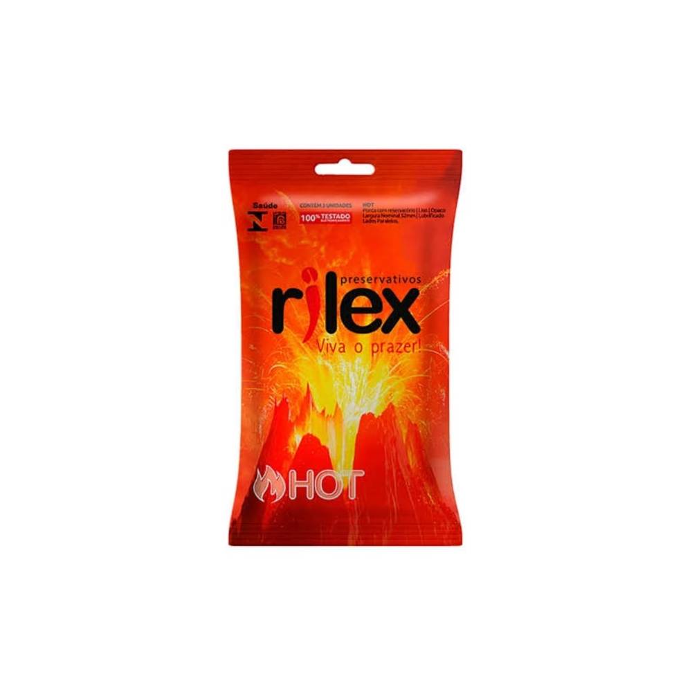 PRESERVATIVO LUBRIFICADO HOT 3 UNIDADES RILEX