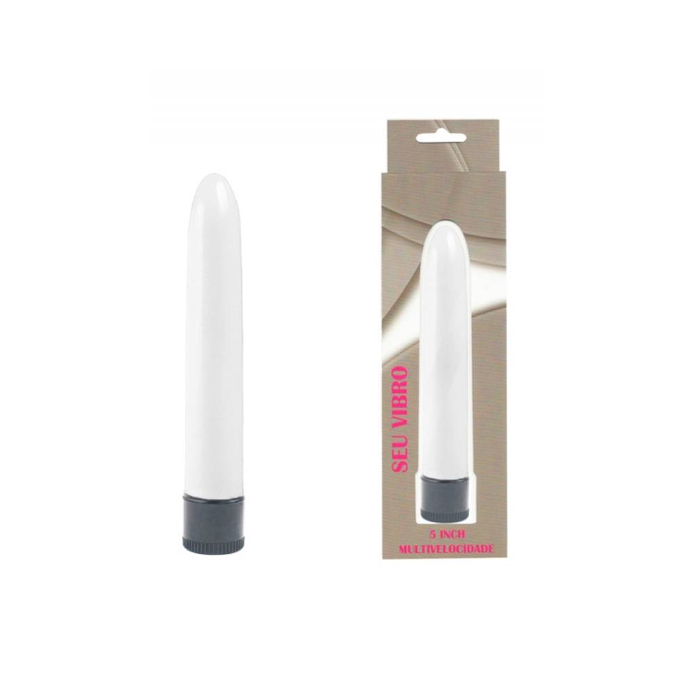 VIBRADOR PERSONAL LISO MULTIVELOCIDADE BRANCO 13CM  