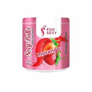 BOLINHAS  MORANGO COM CHAMPANHE FOR SEXY COM 3 UNIDADES